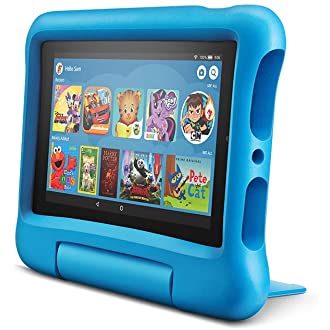 Fire 7 Kids Tablet, 7" Display, ages 3-7, 16 GB, Blue Kid-Proof Case